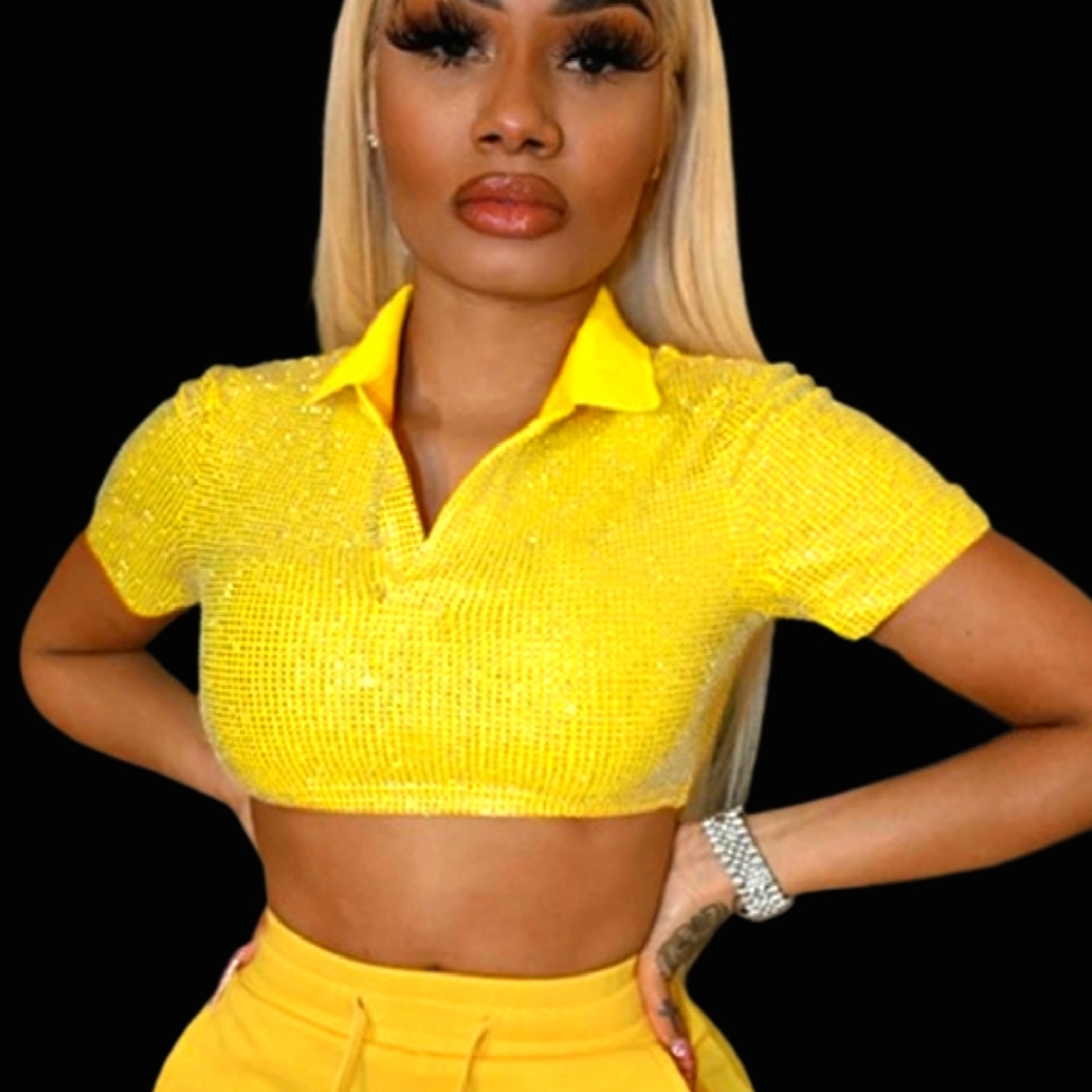Sequence Yellow Crop top